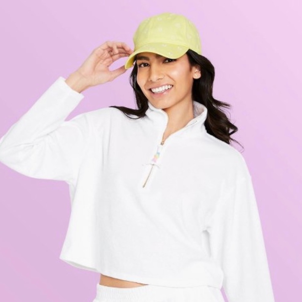 💗💛💜Stoney clover lane Cropped half zip sweatshirt